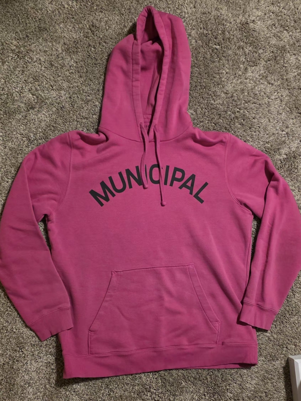 Municipal Unisex Adult L Bright Pink Logo Hoodie